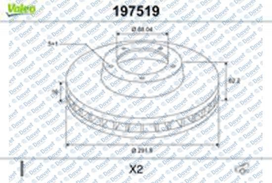 VALEO 197519 Fren Diski (Arka) (X2) Nissan Leaf (2010>). Qashqai / Qashqai +2 (2007>). X-Trail (2001>); Renault K  ####
